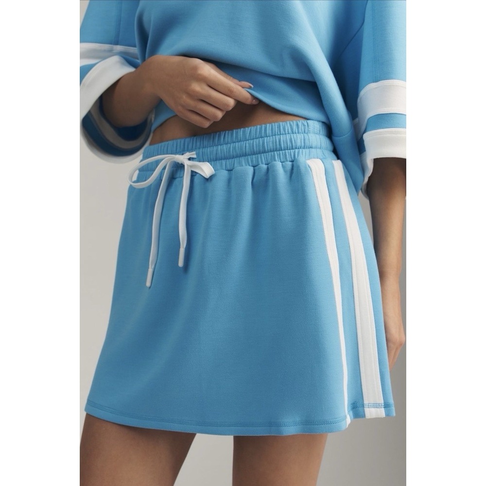 ANTHROPOLOGIE Daily Practice New Women's‎ LARGE Willow Mini Skirt Blue Sporty - Picture 8 of 14
